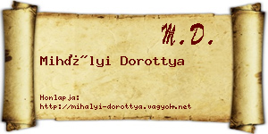 Mihályi Dorottya névjegykártya