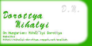 dorottya mihalyi business card